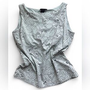 Vtg USA The Limited Stretch Top Y2K 90s Shelf Bra Baby Blue Polka Dot Going Out